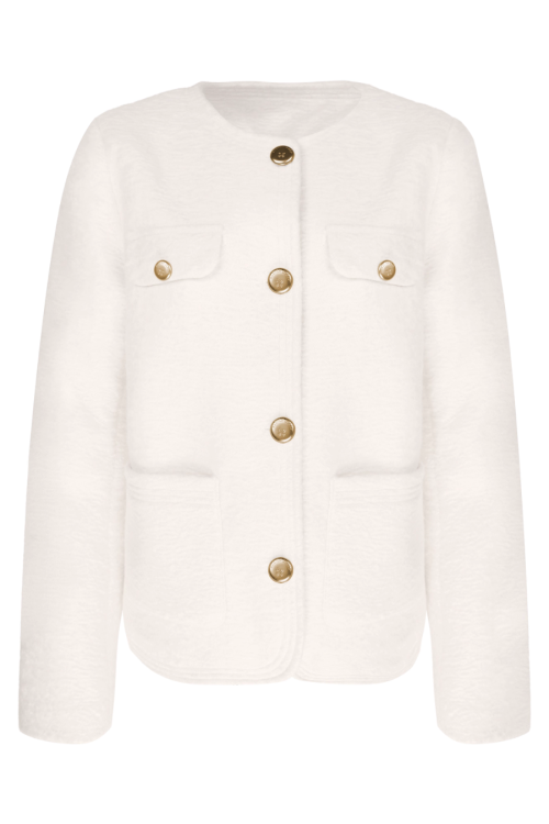 Tweed Jacket / Wide Pants / Long-Sleeve Top