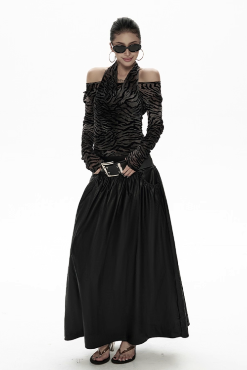 U-Neck Faux Two Piece Slim Knit