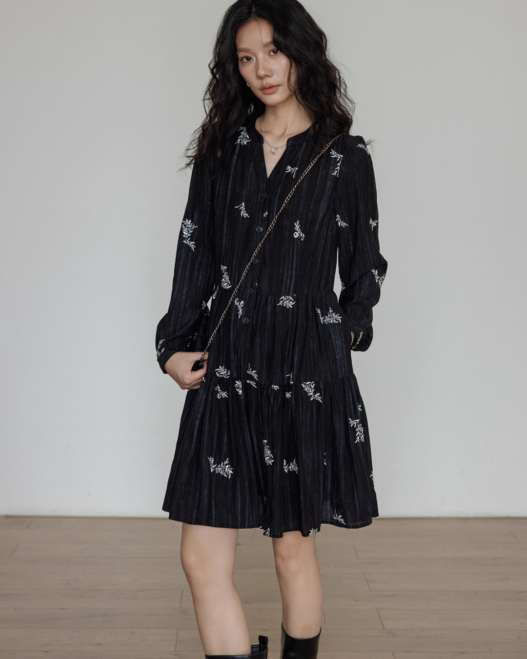 V-Neck Embroidered Dress V-Neck Embroidered Dress