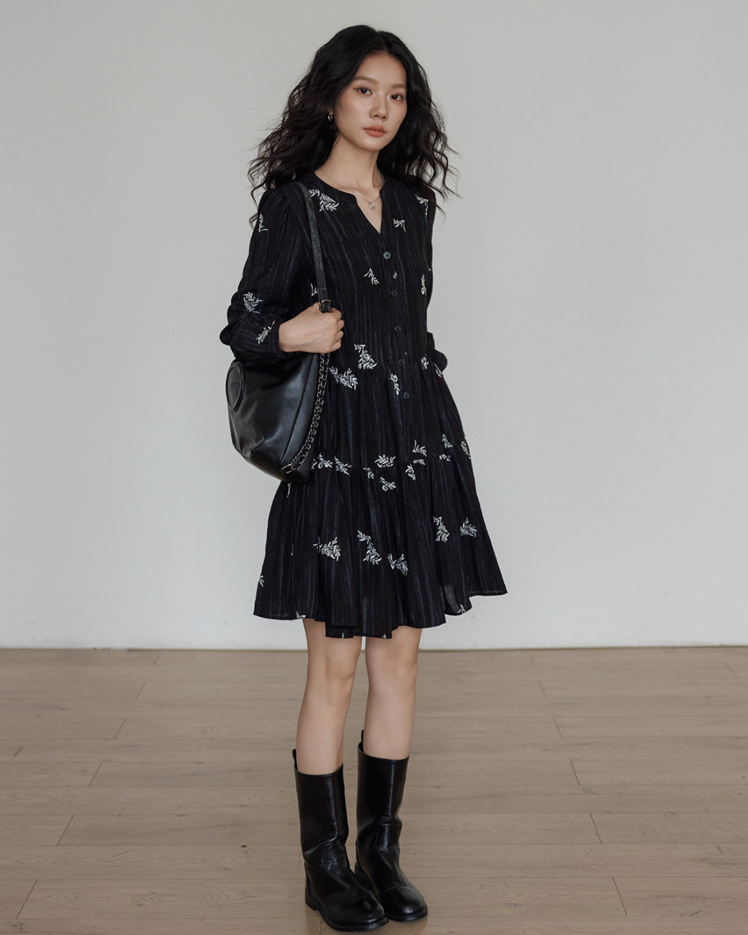 V-Neck Embroidered Dress V-Neck Embroidered Dress