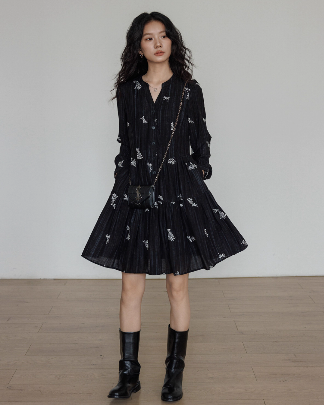 V-Neck Embroidered Dress V-Neck Embroidered Dress