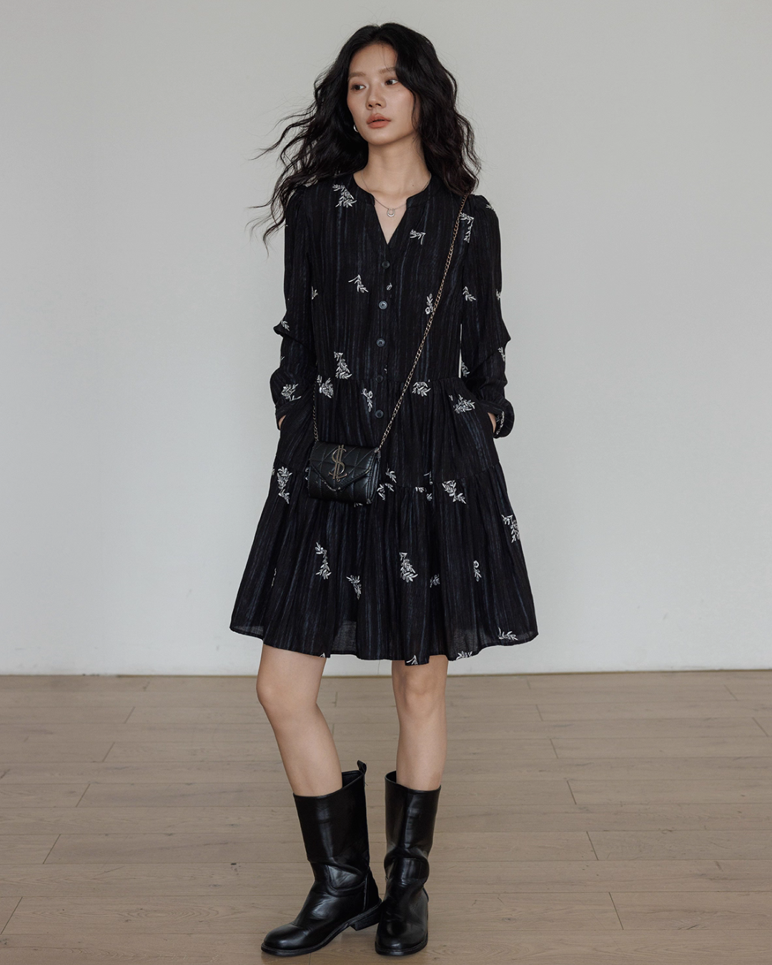 V-Neck Embroidered Dress V-Neck Embroidered Dress