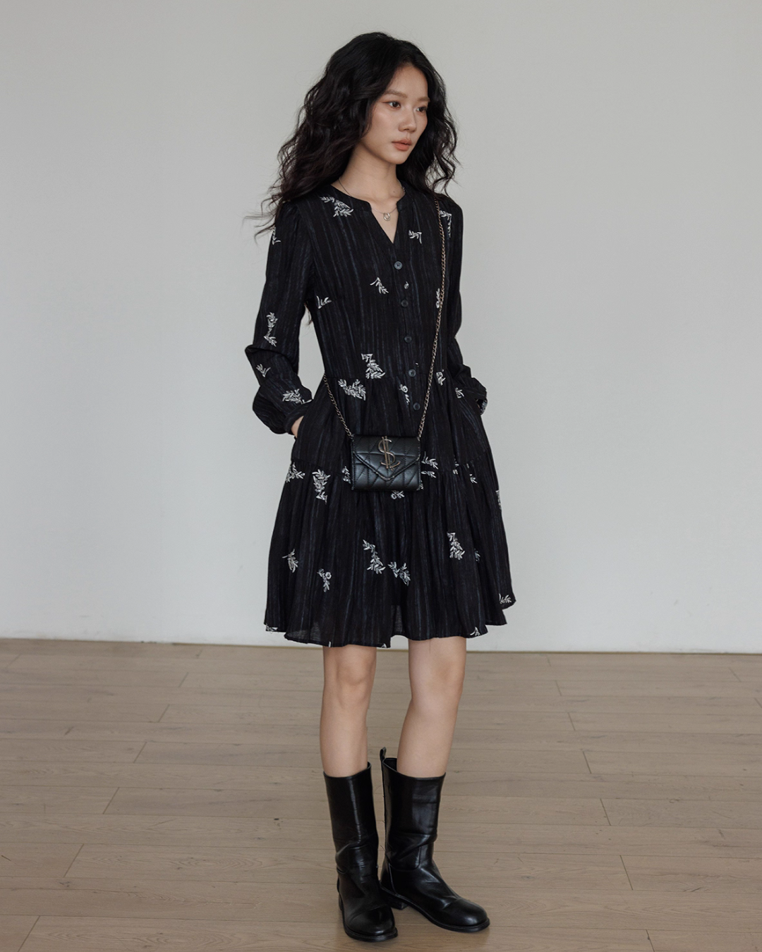 V-Neck Embroidered Dress V-Neck Embroidered Dress