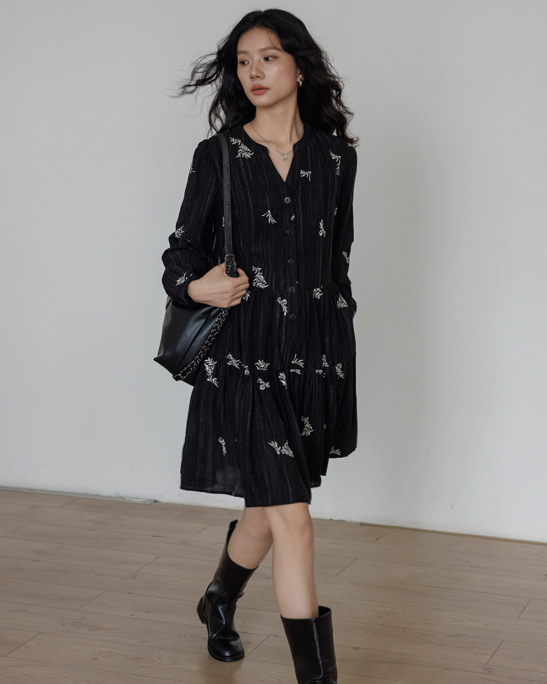 V-Neck Embroidered Dress V-Neck Embroidered Dress