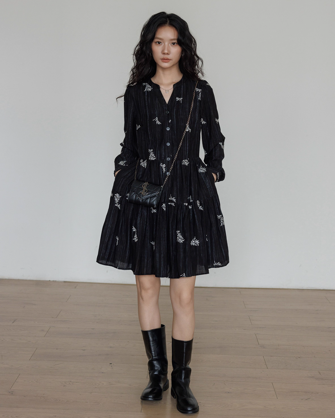 V-Neck Embroidered Dress V-Neck Embroidered Dress