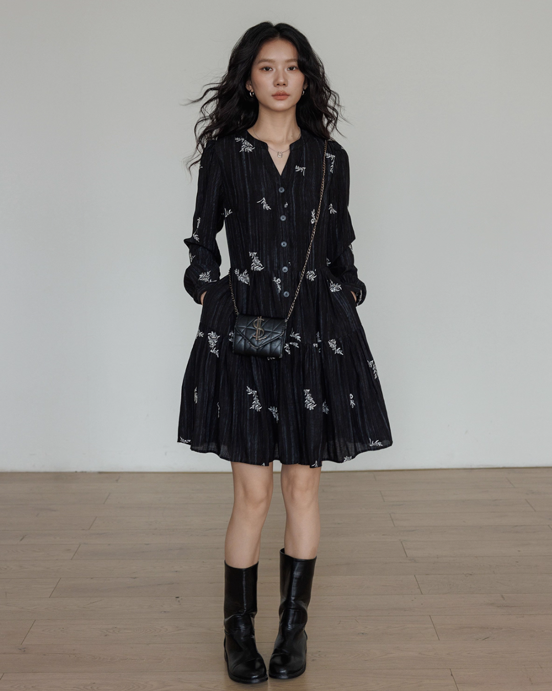 V-Neck Embroidered Dress V-Neck Embroidered Dress