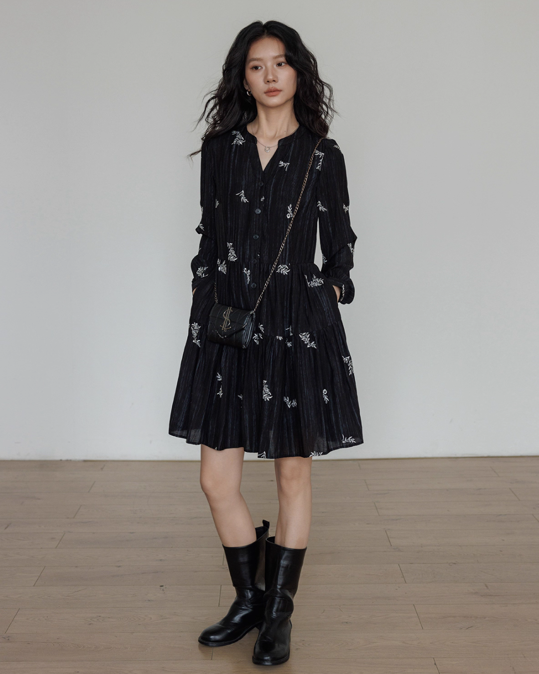 V-Neck Embroidered Dress V-Neck Embroidered Dress