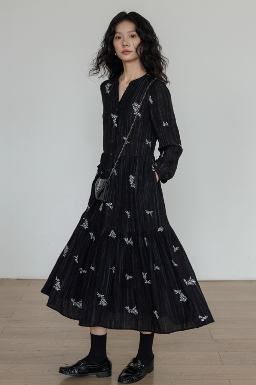 V-Neck Little Black Dress