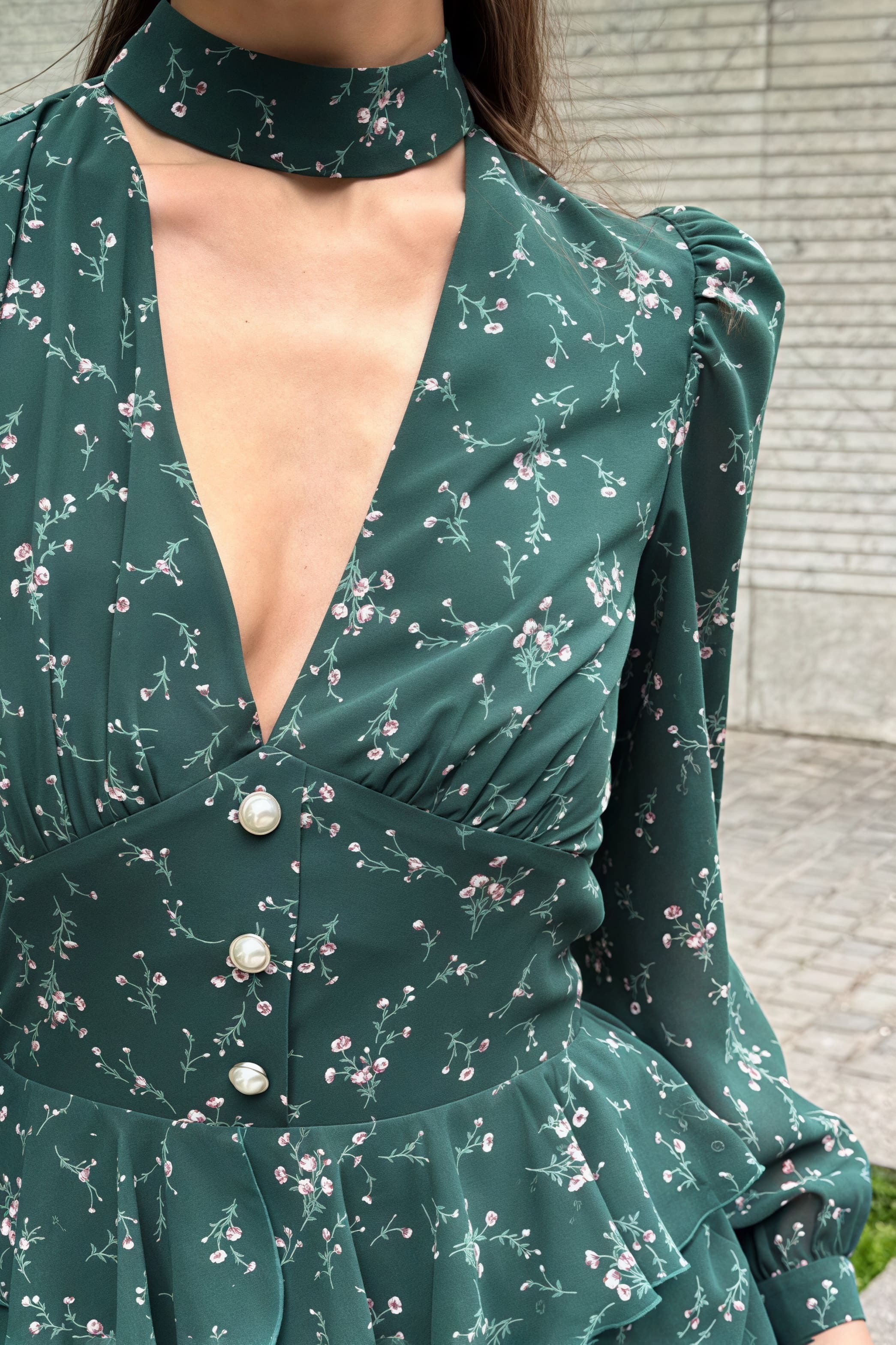 V Neck Long Sleeve Ruffled Floral Print Skirt Set V Neck Long Sleeve Ruffled Floral Print Skirt Set