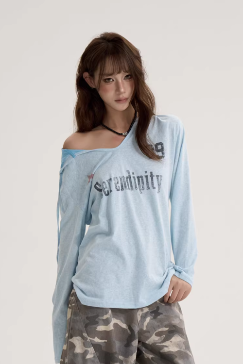 V-Neck Long Sleeve Top