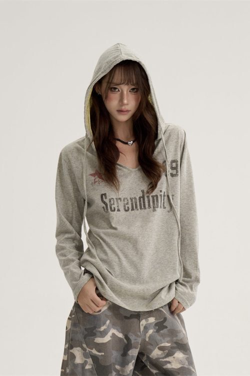 V-Neck Long Sleeve Top