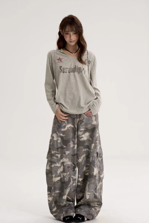 V-Neck Long Sleeve Top