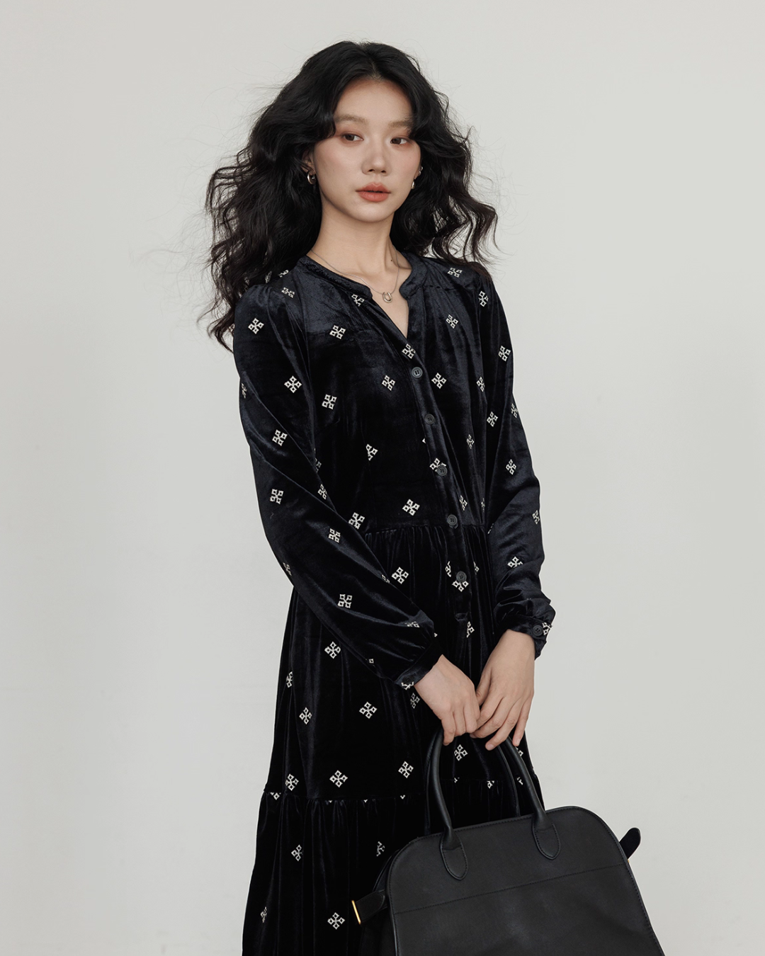 V-Neck Velvet Long Dress V-Neck Velvet Long Dress