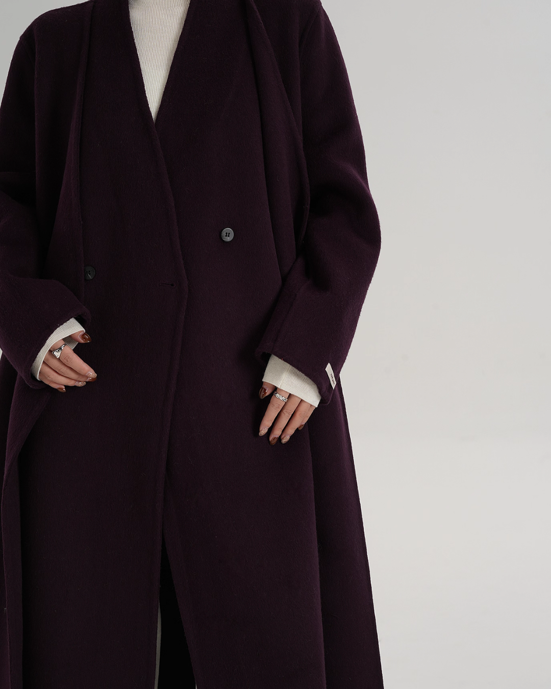 V-Neck Wool Long Coat V-Neck Wool Long Coat