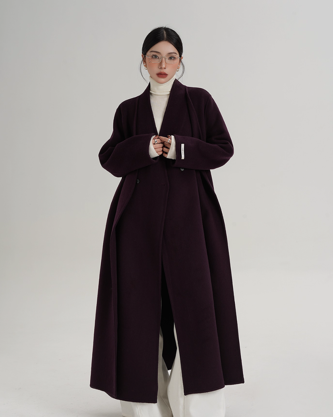 V-Neck Wool Long Coat V-Neck Wool Long Coat