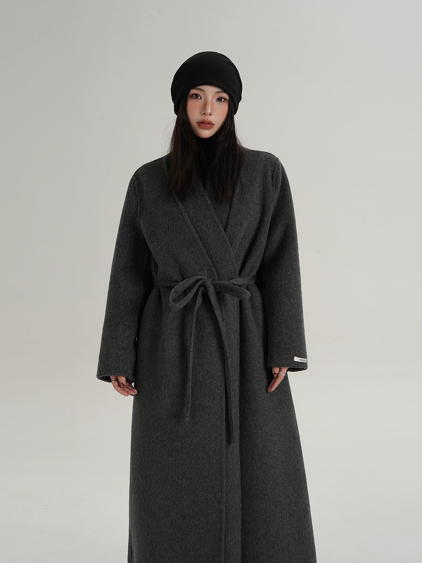 V-Neck Wool Long Coat V-Neck Wool Long Coat