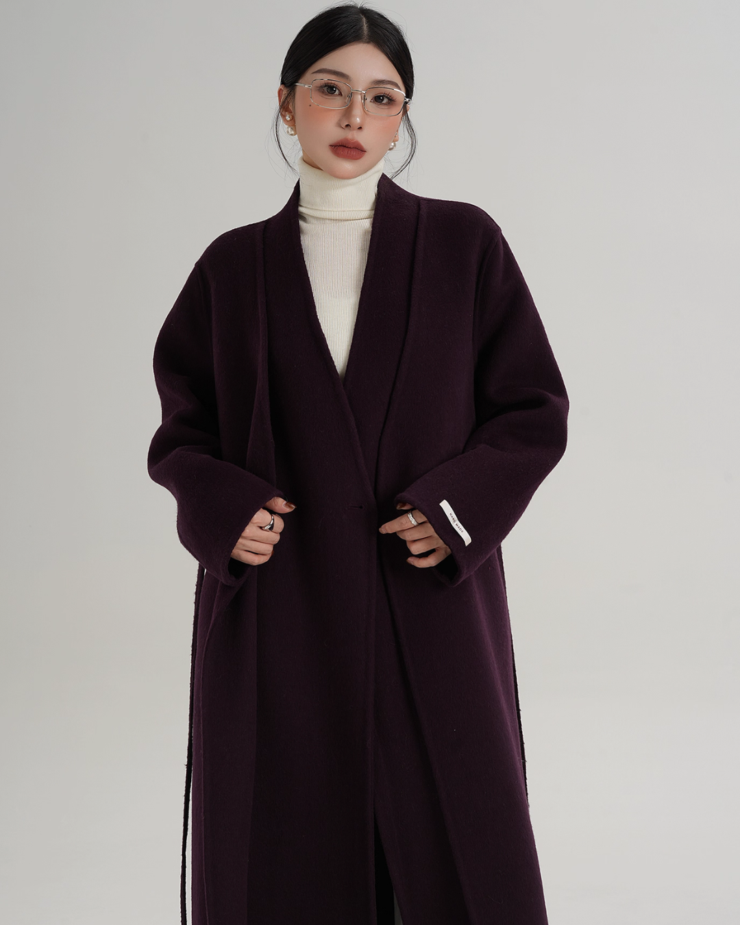 V-Neck Wool Long Coat V-Neck Wool Long Coat