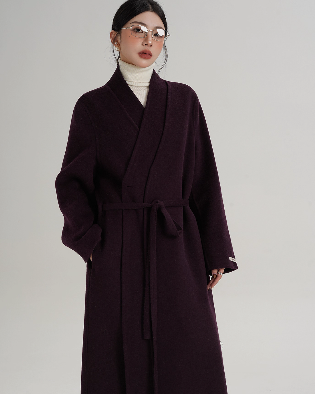 V-Neck Wool Long Coat V-Neck Wool Long Coat