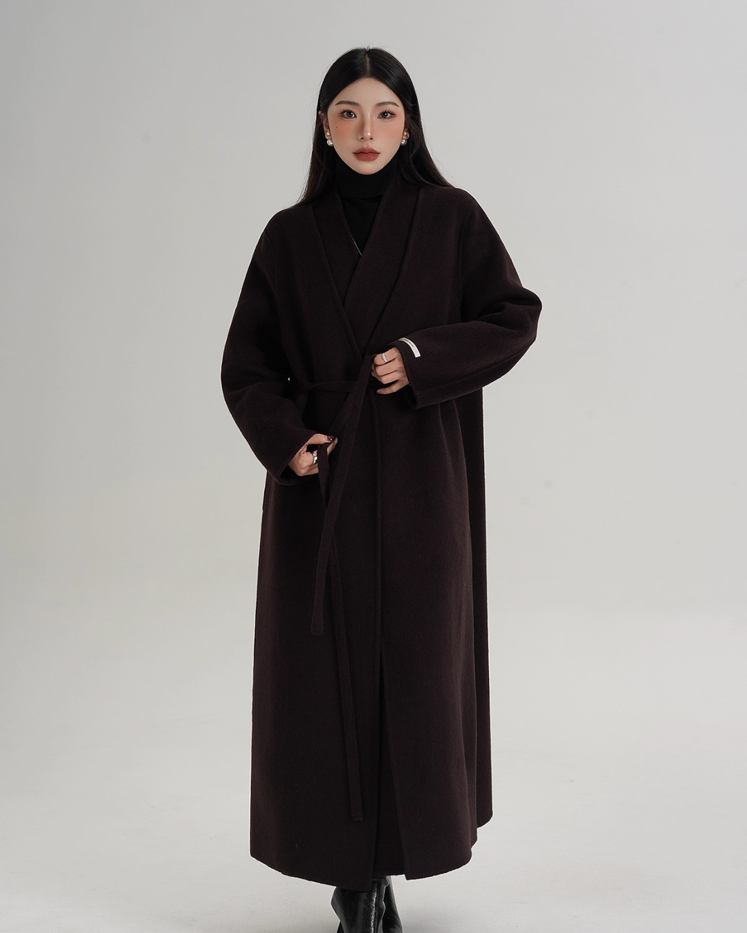 V-Neck Wool Long Coat V-Neck Wool Long Coat