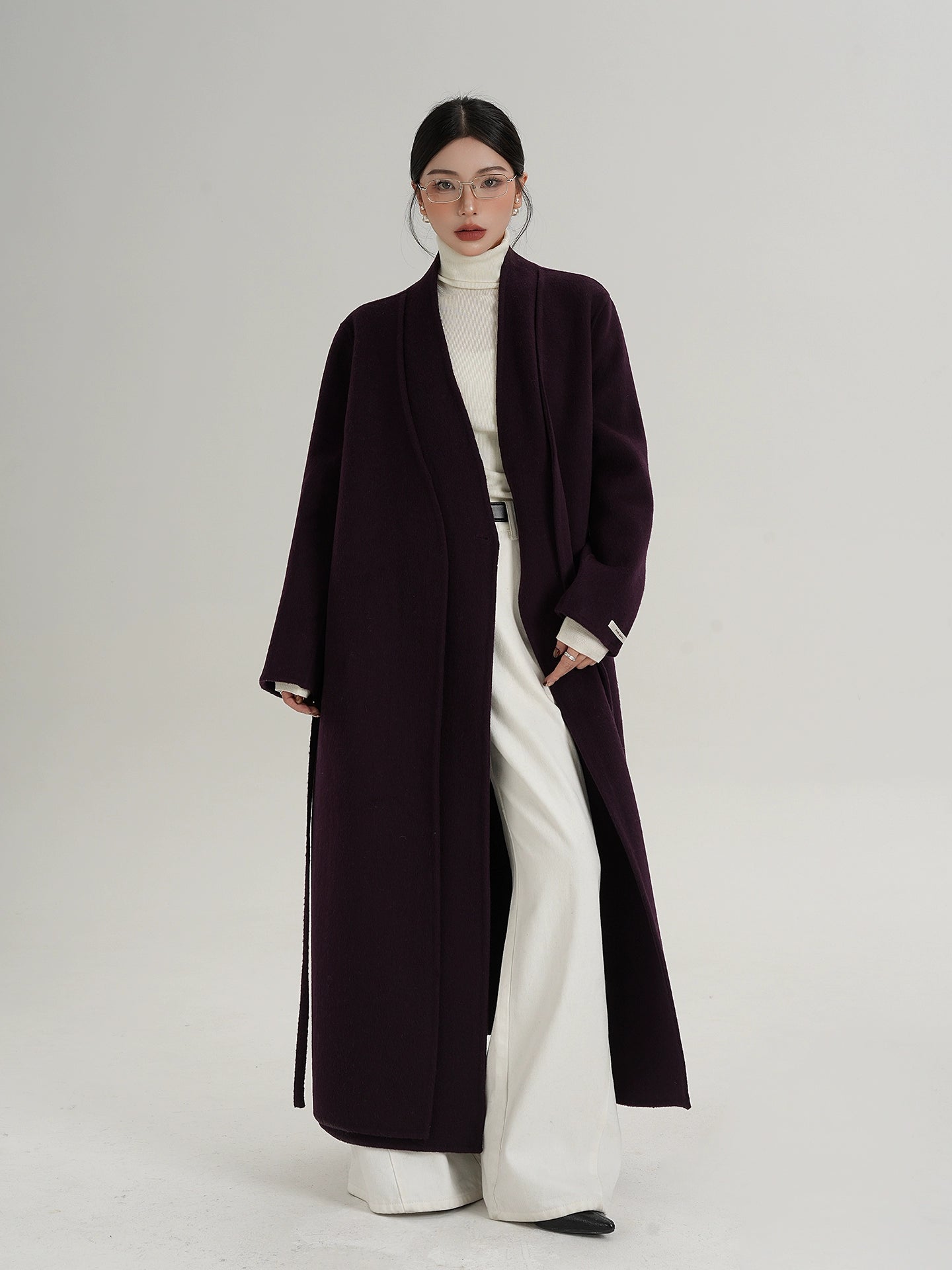 V-Neck Wool Long Coat V-Neck Wool Long Coat