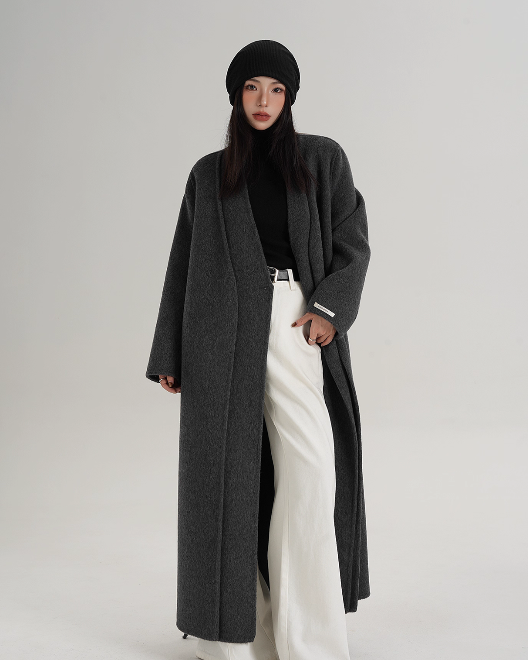 V-Neck Wool Long Coat V-Neck Wool Long Coat