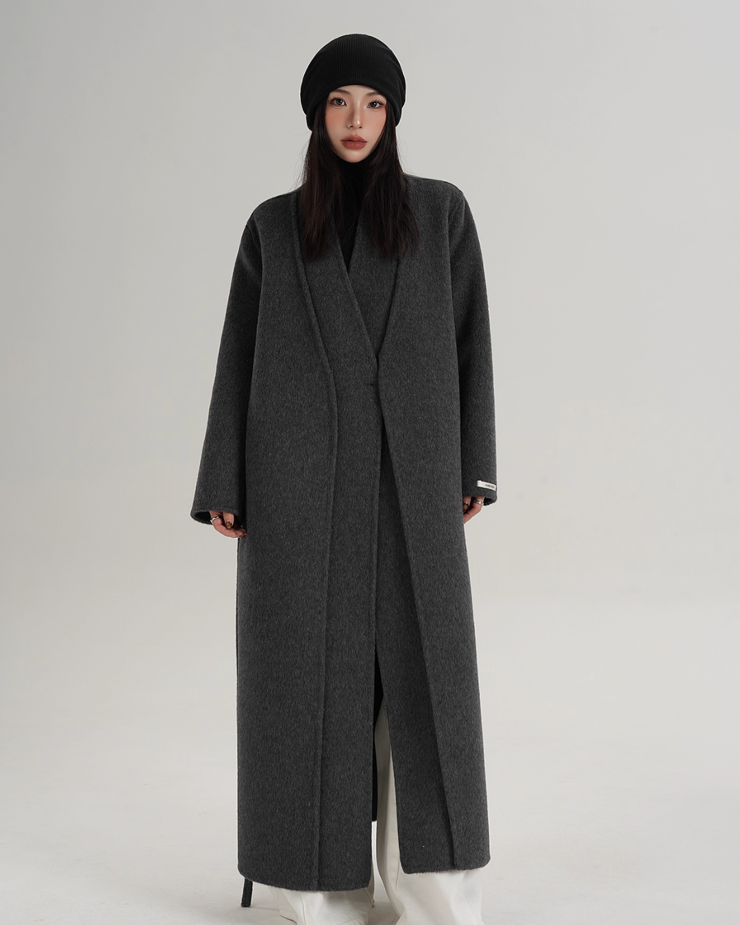 V-Neck Wool Long Coat V-Neck Wool Long Coat