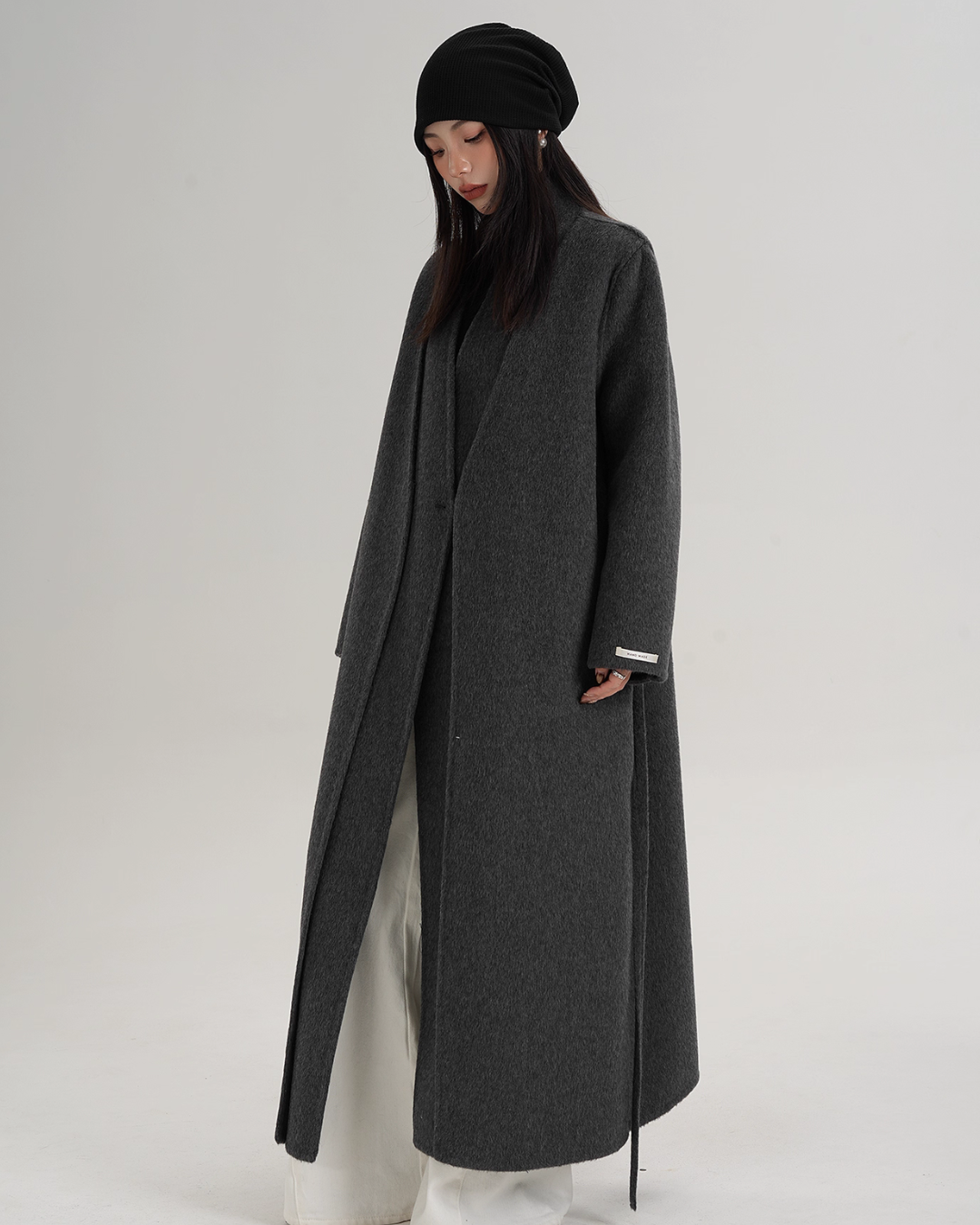 V-Neck Wool Long Coat V-Neck Wool Long Coat