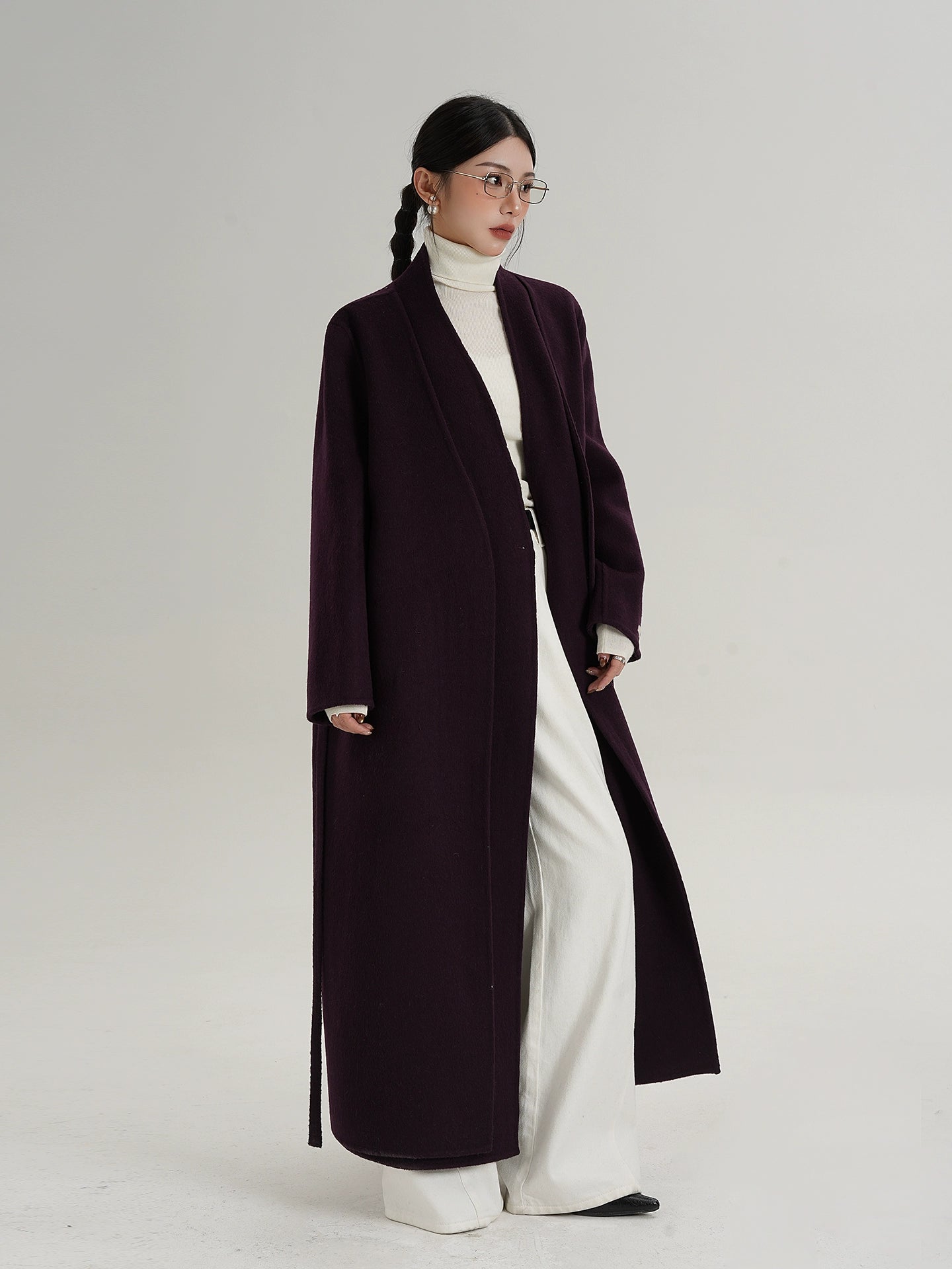 V-Neck Wool Long Coat V-Neck Wool Long Coat