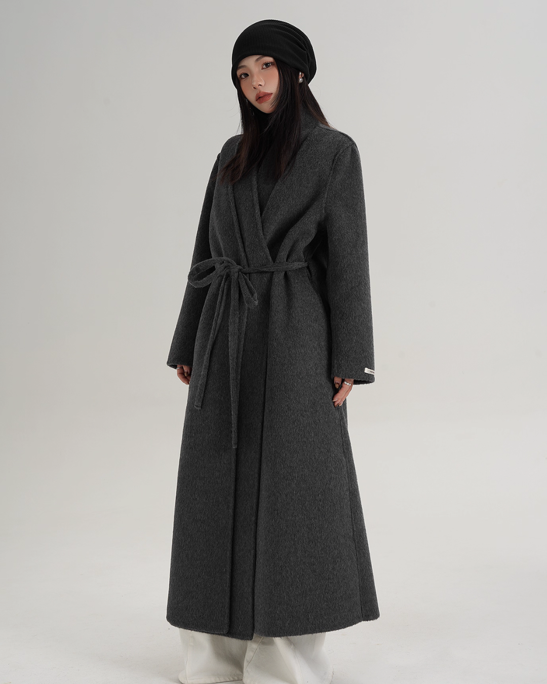 V-Neck Wool Long Coat V-Neck Wool Long Coat