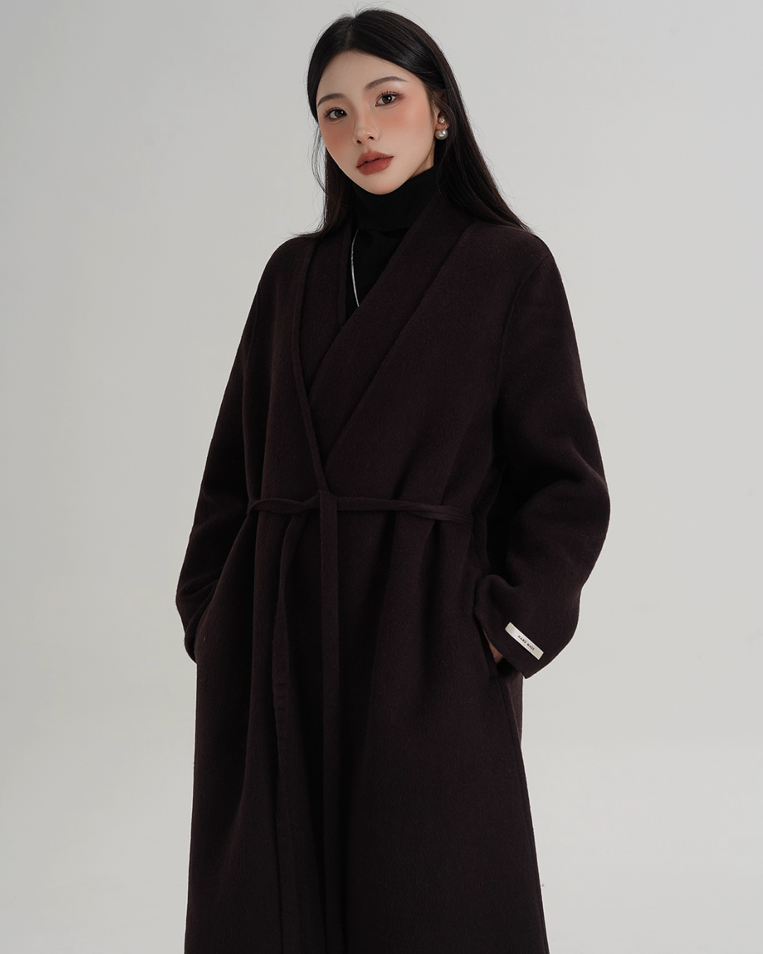 V-Neck Wool Long Coat V-Neck Wool Long Coat
