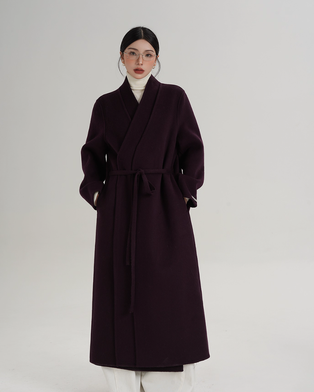 V-Neck Wool Long Coat V-Neck Wool Long Coat