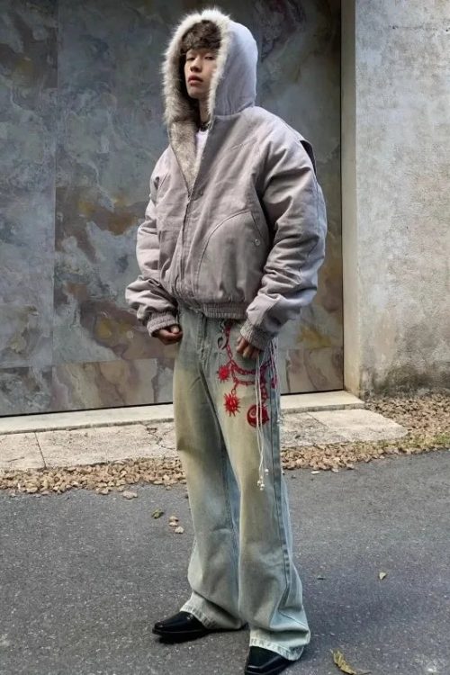 Velvet Gothic Warm Padded Faux Fur Hooded Jacket