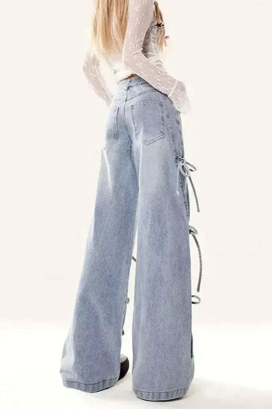 Vintage Bow Bandage Wide Leg Jeans Vintage Bow Bandage Wide Leg Jeans