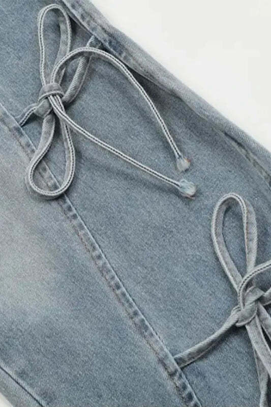 Vintage Bow Bandage Wide Leg Jeans Vintage Bow Bandage Wide Leg Jeans