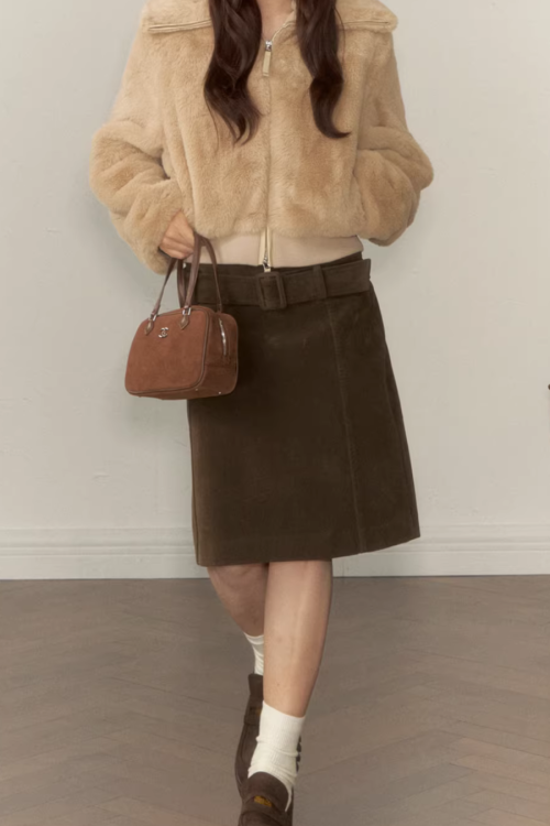 Vintage Brown Half Length Skirt