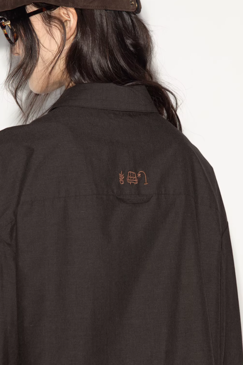 Vintage Brushed Two-Way Shirt / Pleated Lace Skirt