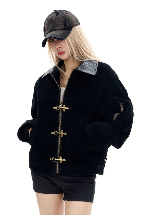 Vintage Buckle Leather Jacket