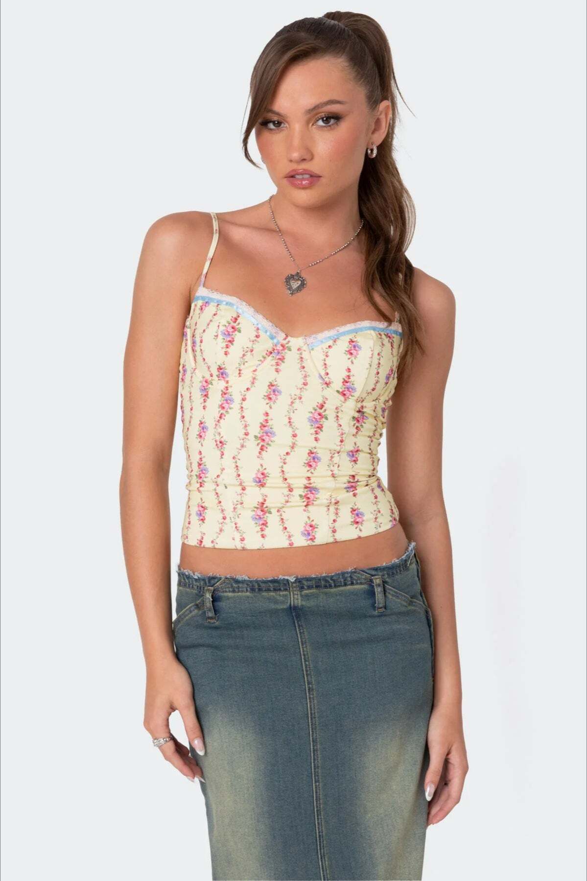 Vintage Chic Floral Crop Cami Top