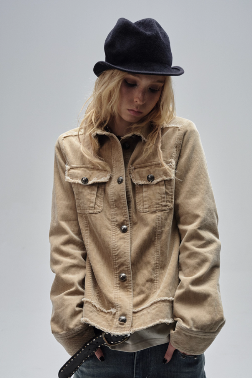 Vintage Corduroy Metal Buckle Jacket