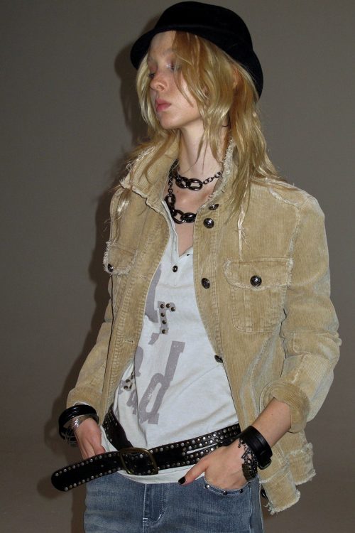 Vintage Corduroy Metal Buckle Jacket