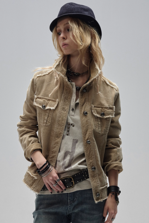 Vintage Corduroy Metal Buckle Jacket