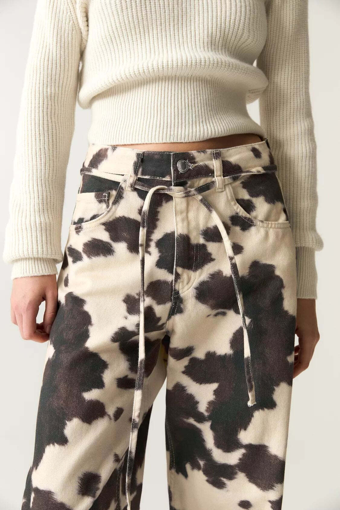 Vintage Cow Print Casual Jeans Vintage Cow Print Casual Jeans