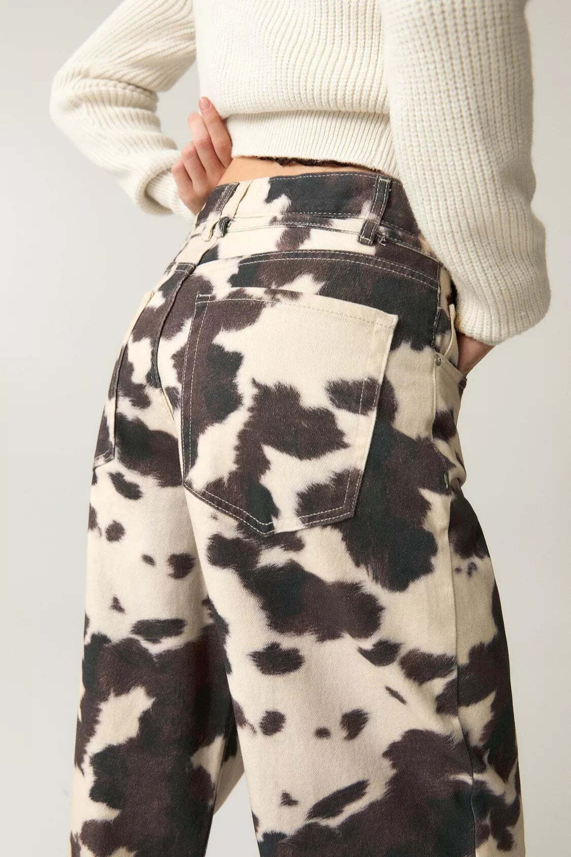 Vintage Cow Print Casual Jeans Vintage Cow Print Casual Jeans