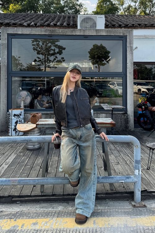 Vintage Cropped Leather Jacket