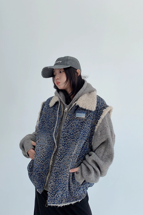 Vintage Denim Sherpa Vest