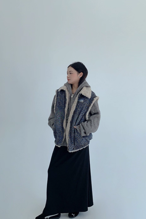 Vintage Denim Sherpa Vest