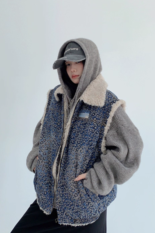 Vintage Denim Sherpa Vest