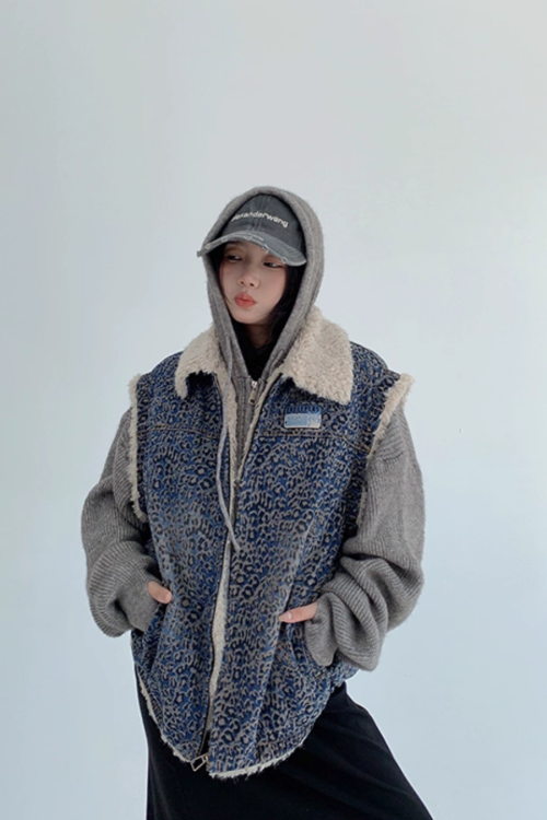 Vintage Denim Sherpa Vest