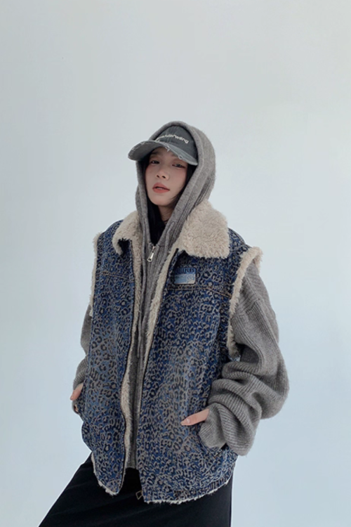 Vintage Denim Sherpa Vest