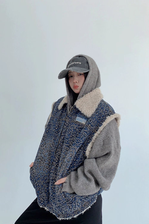 Vintage Denim Sherpa Vest